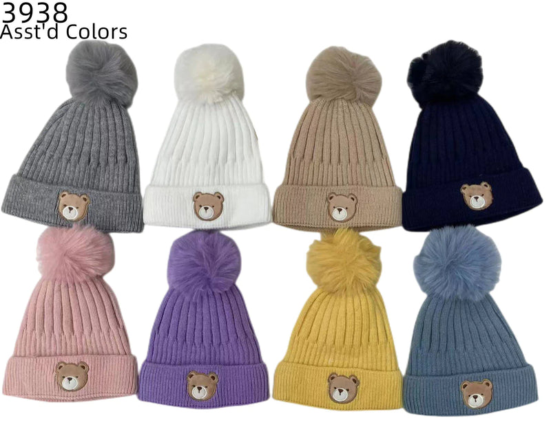 3938 - One Dozen Kids Soft Warm Beanies Hat