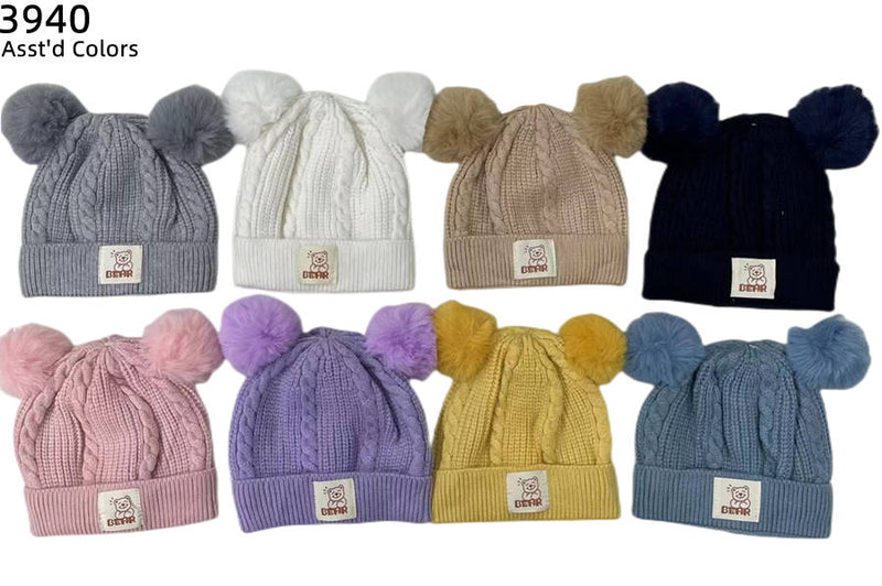 3940 - One Dozen Kids Soft Warm Beanies Hat