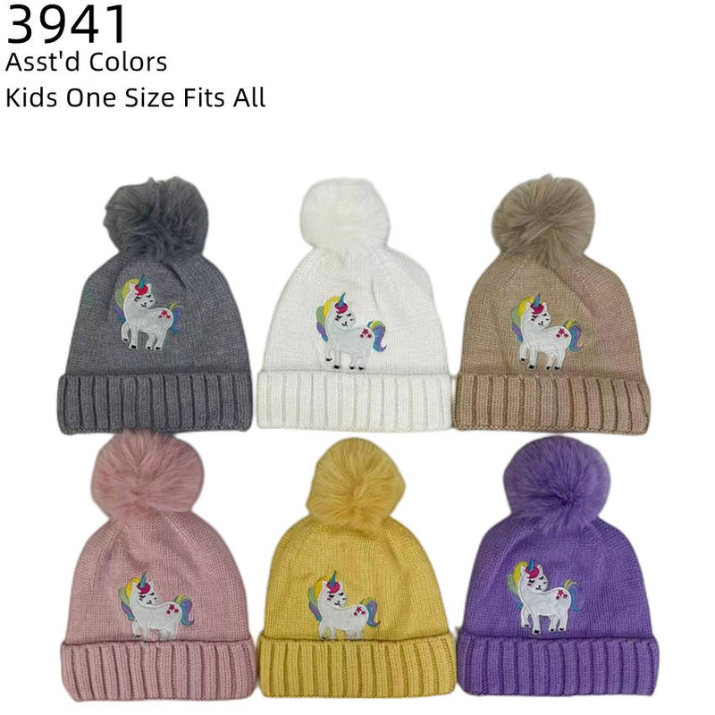 3941 - One Dozen Kids Soft Warm Beanies Hat