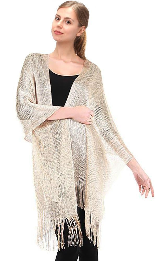 M8_Champagne - One Piece Red Solid Party Shawl
