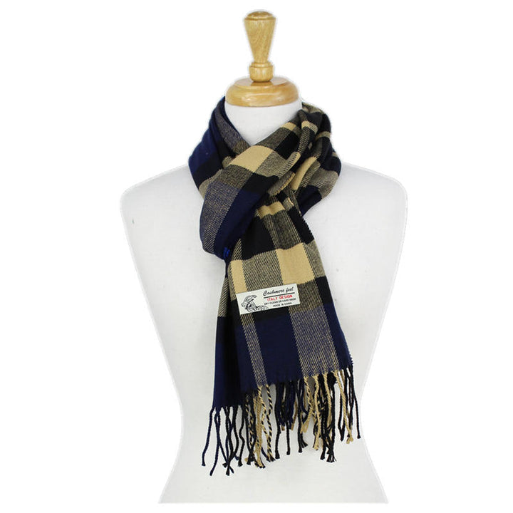 CM52-2 - One Dozen Multi Blue Cashmere Feel Scarves