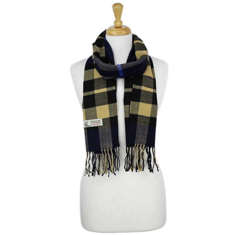 CM52-2 - One Dozen Multi Blue Cashmere Feel Scarves