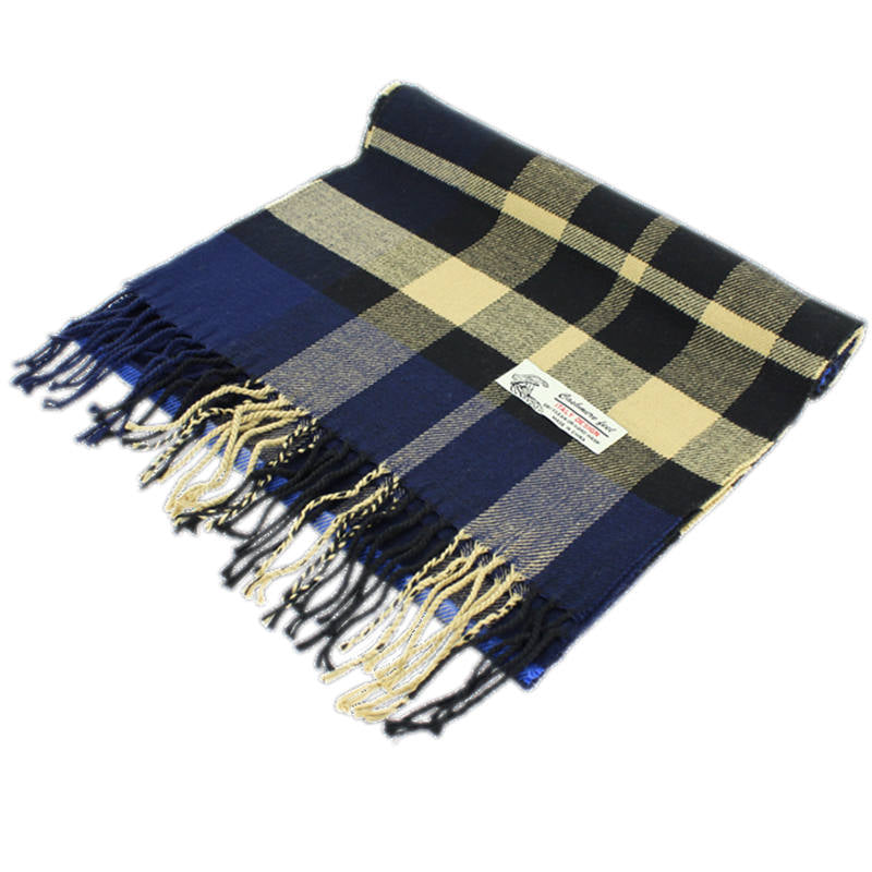 CM52-2 - One Dozen Multi Blue Cashmere Feel Scarves