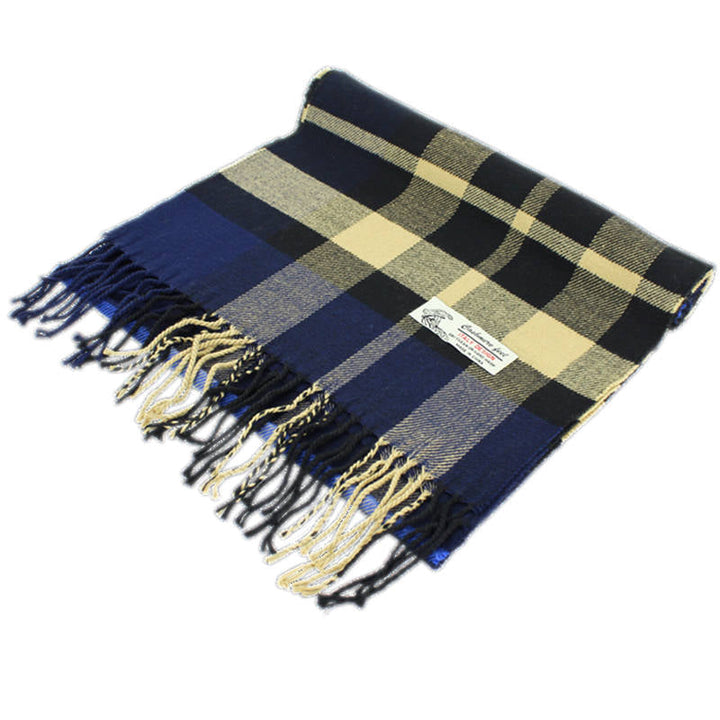 CM52-2 - One Dozen Multi Blue Cashmere Feel Scarves