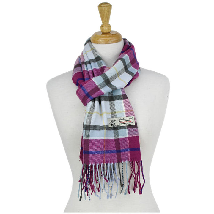 CM55 - One Dozen Multi Fuchsia Cashmere Feel Scarves