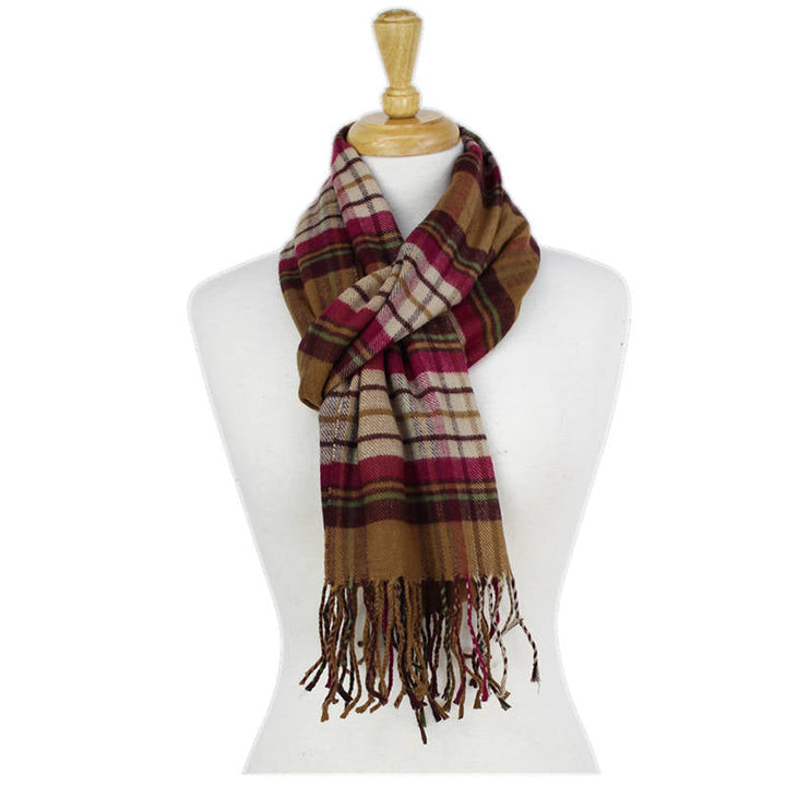CM56 - One Dozen Multi Brown Cashmere Feel Scarves
