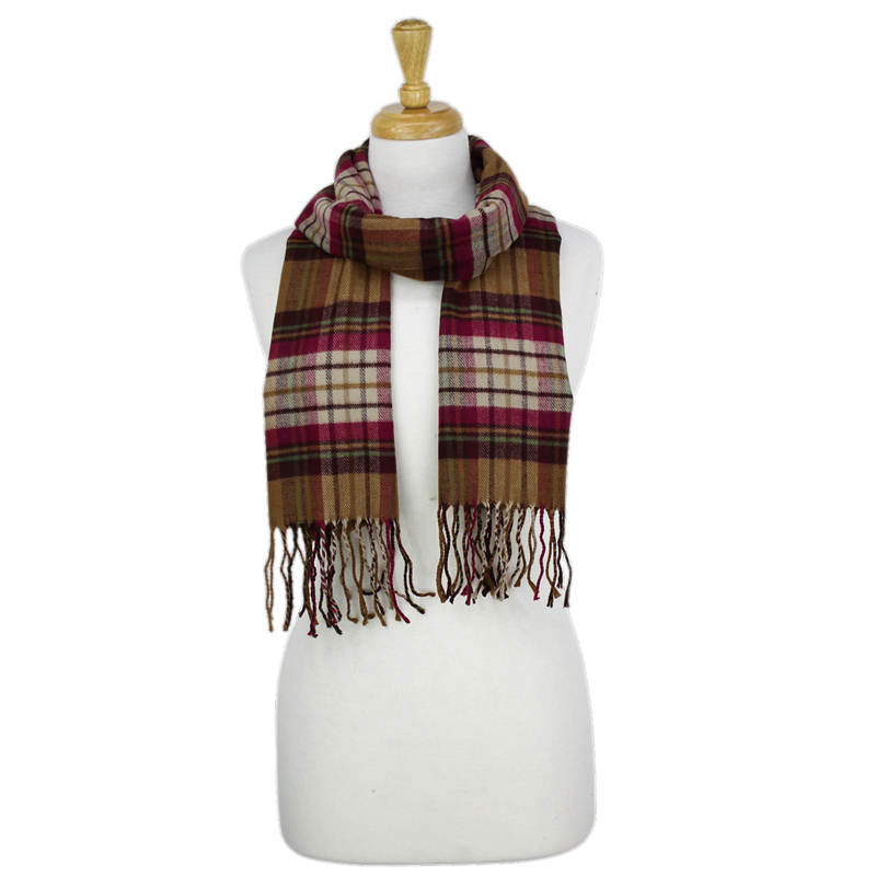 CM56 - One Dozen Multi Brown Cashmere Feel Scarves