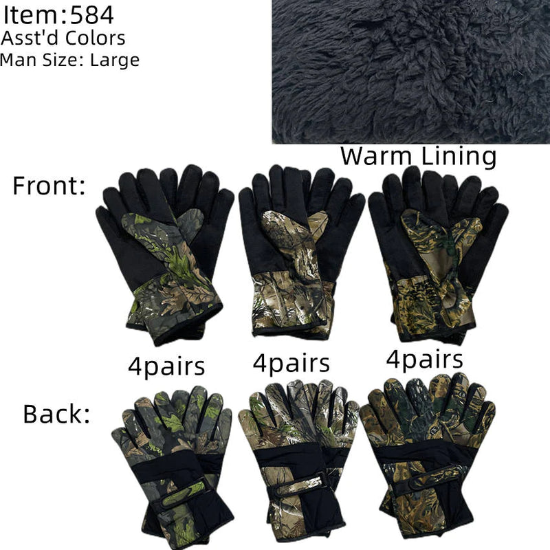 584 - One Dozen Mens Ski Gloves
