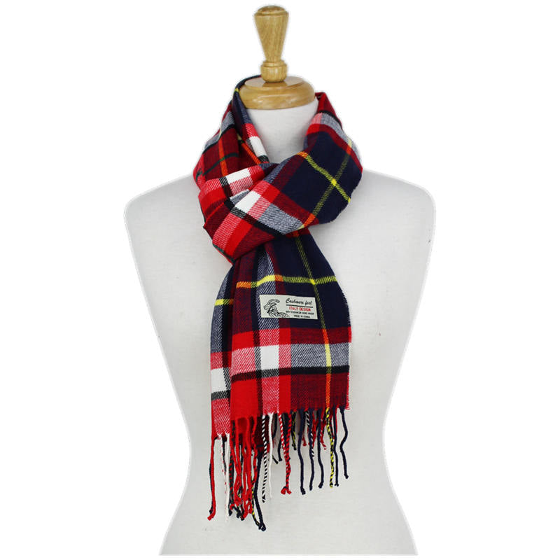 CM59 - One Dozen Multi Red Cashmere Feel Scarves