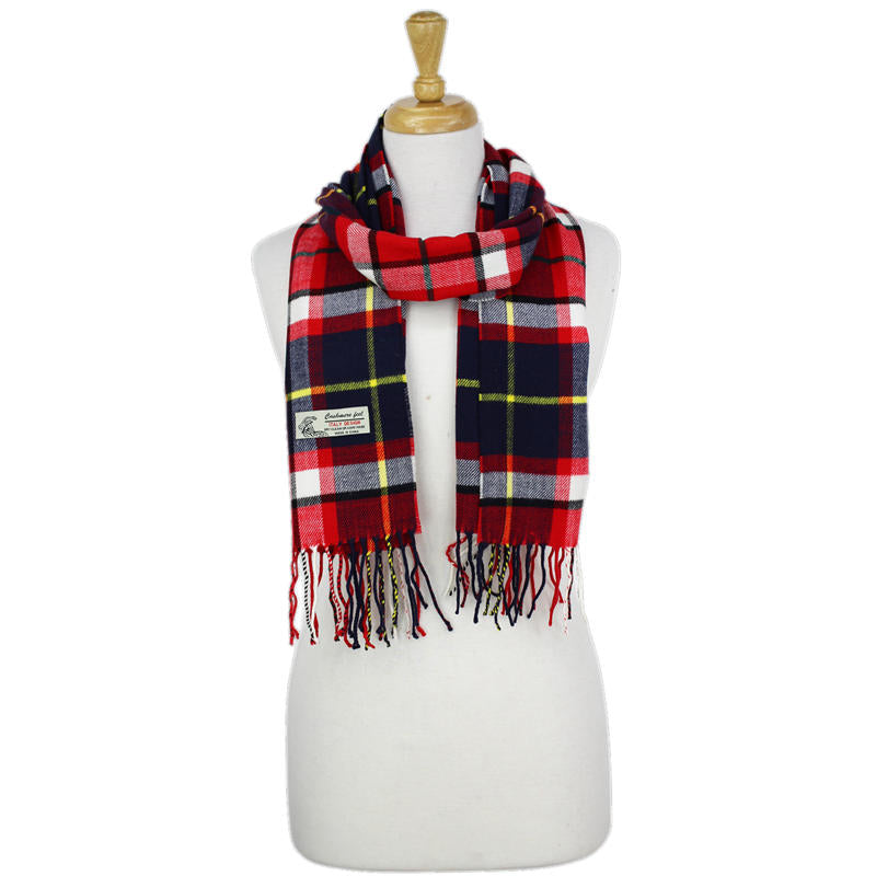CM59 - One Dozen Multi Red Cashmere Feel Scarves