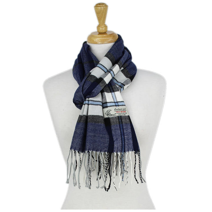 CM61 - One Dozen Multi Navy Cashmere Feel Scarves