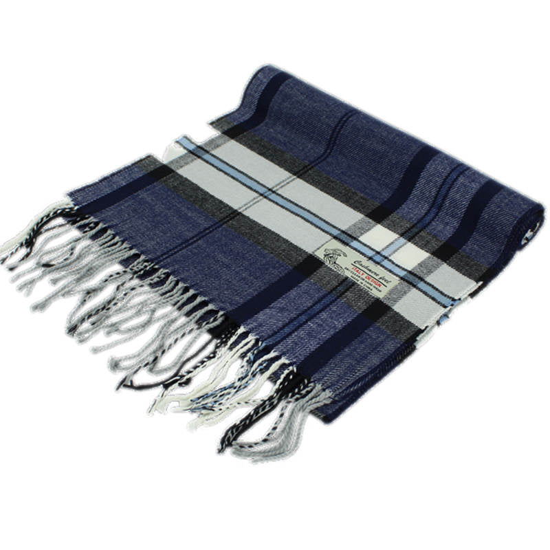 CM61 - One Dozen Multi Navy Cashmere Feel Scarves
