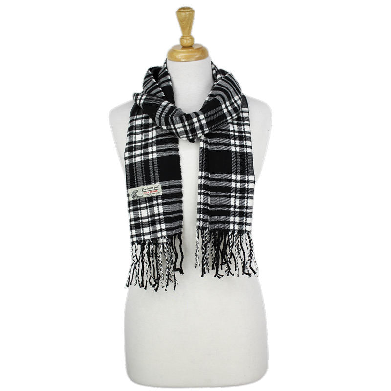 CM63 - One Dozen Multi Black Cashmere Feel Scarves