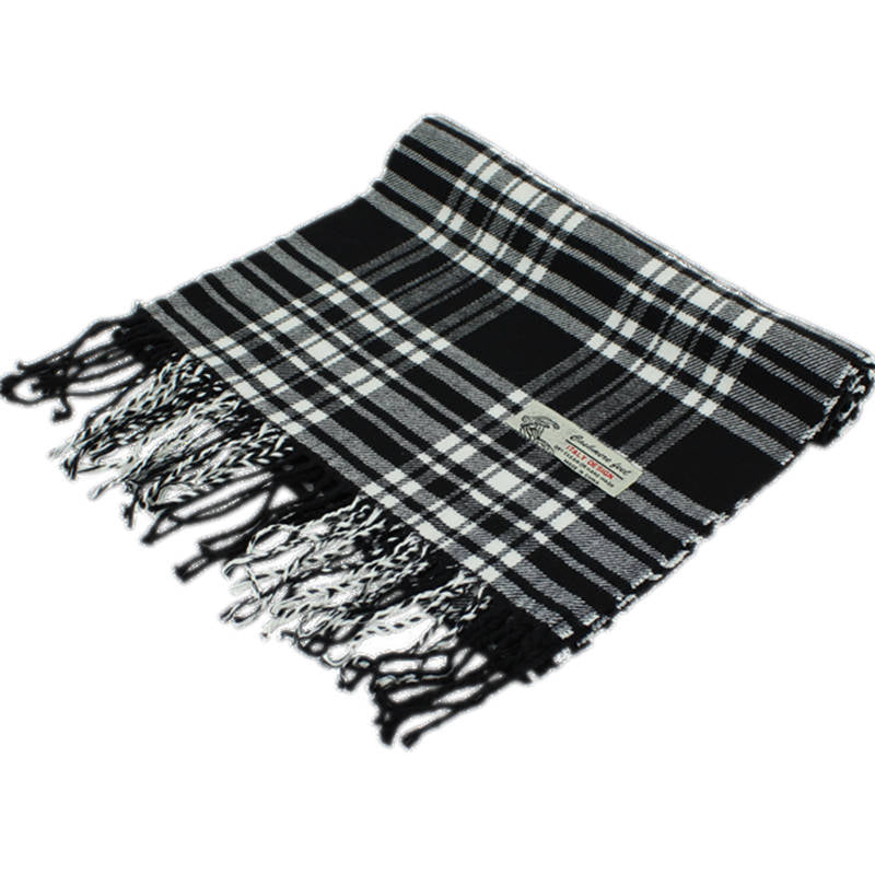 CM63 - One Dozen Multi Black Cashmere Feel Scarves