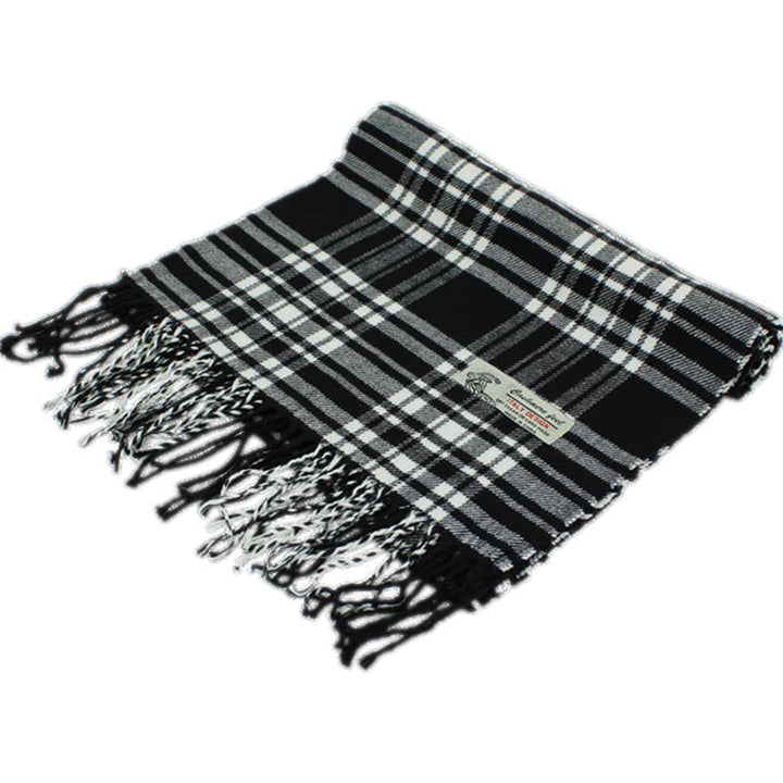CM63 - One Dozen Multi Black Cashmere Feel Scarves