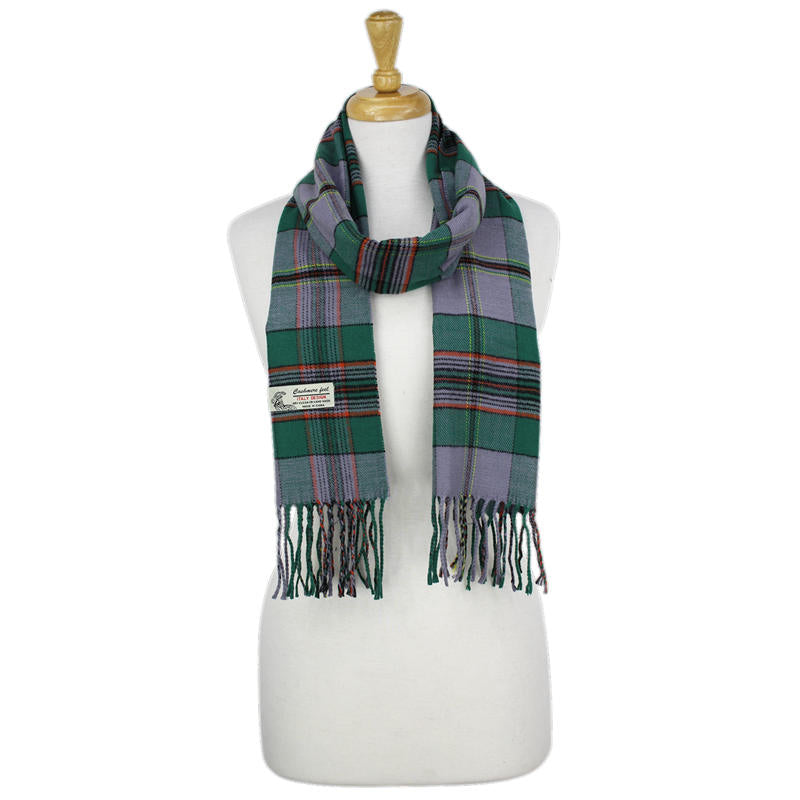 CM64 - One Dozen Multi Green Cashmere Feel Scarves