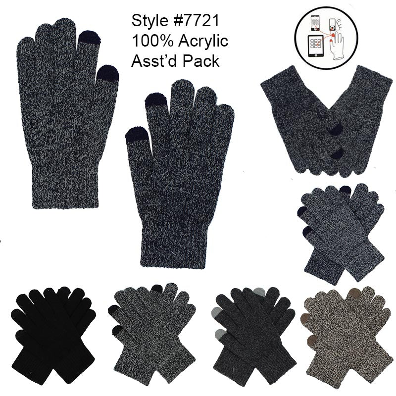 7721 - One Dozen Mens Knitted Heavy Gloves