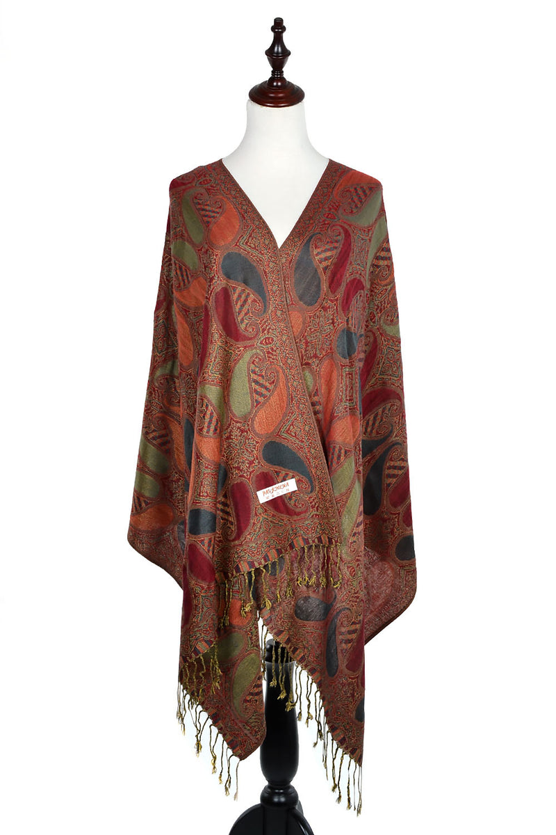 A18_22 - One Piece Pasiley Print Pashmina Shawl Scarf