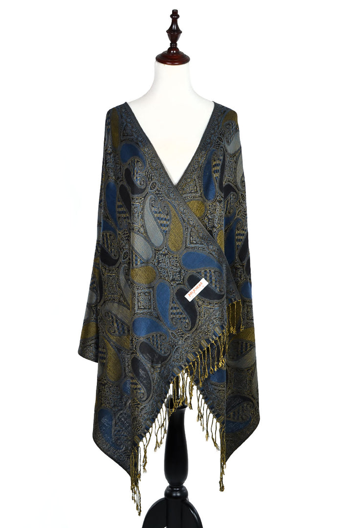 A18_23 - One Piece Pasiley Print Pashmina Shawl Scarf