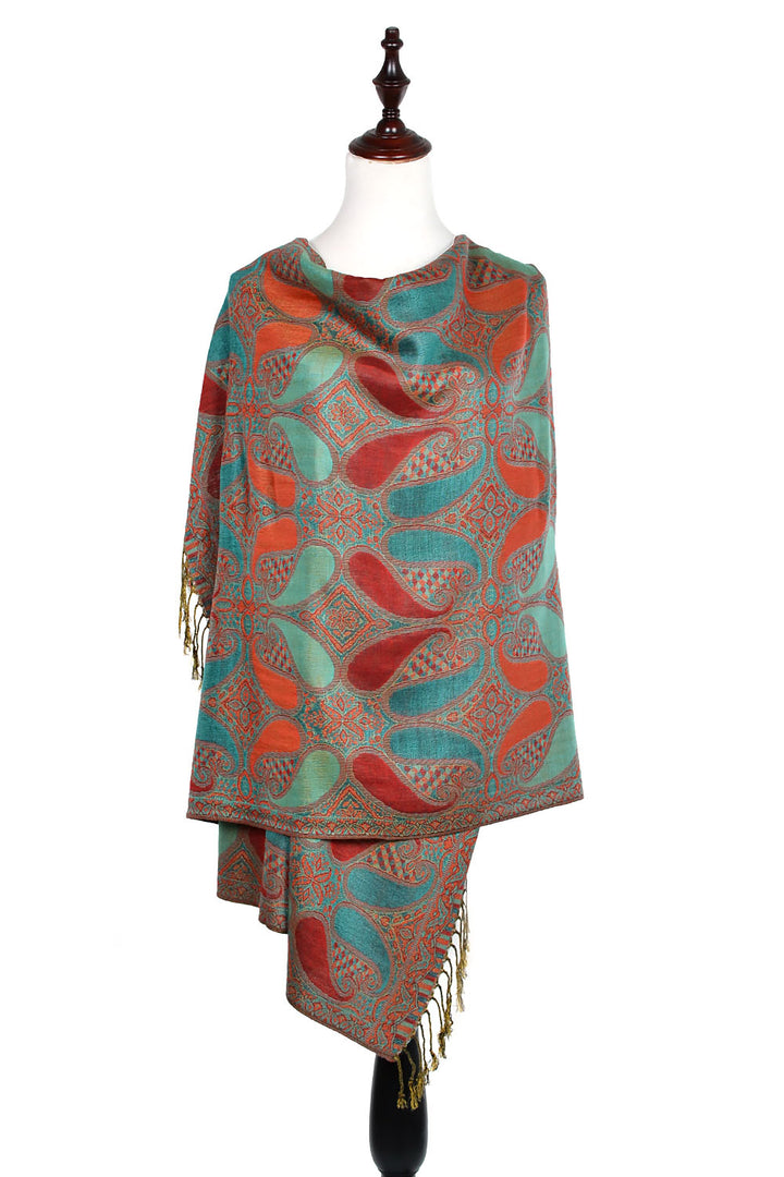 A18_26 - One Piece Pasiley Print Pashmina Shawl Scarf