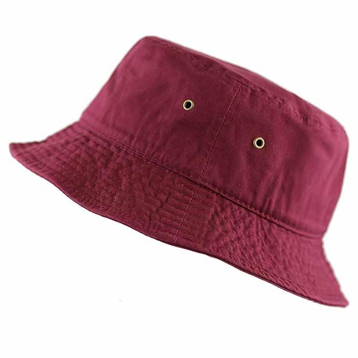 1500_BURGUNDY - One Piece Solid Color Bucket Hat