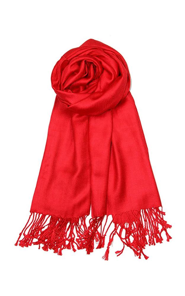 C04 - One Piece Red Color Fashion Pashmina Shawl Scarf
