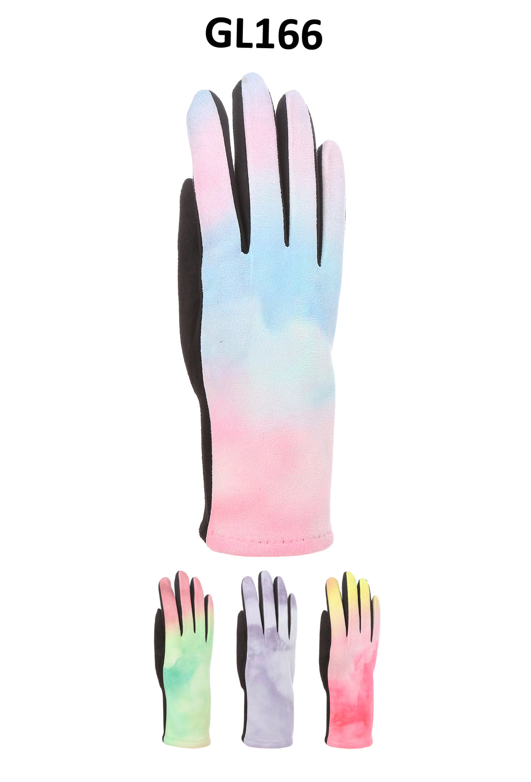GL166 - One Dozen TIE-DYE PRINT SCREEN-TOUCH GLOVES