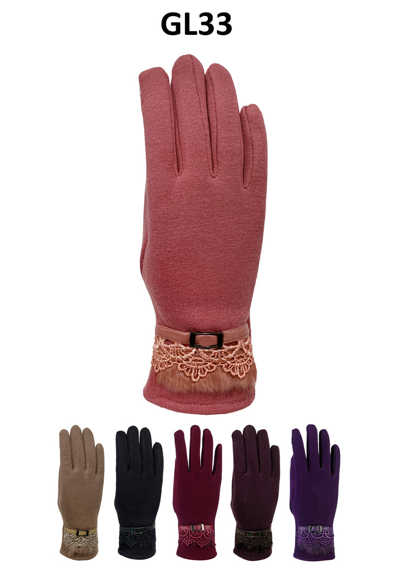GL33 - One Dozen Ladies Fleece Texting Gloves