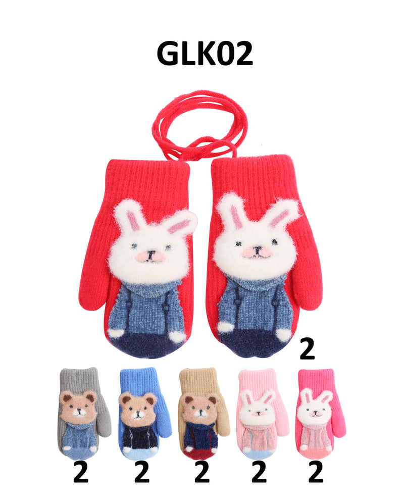 GLK02 - One Dozen Kids Mitten Gloves