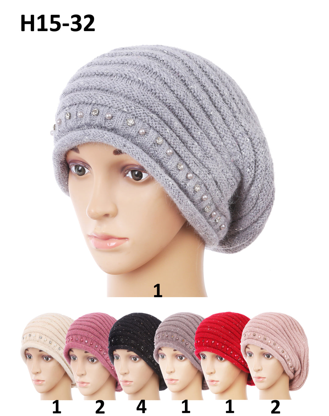H15-32 - One Dozen Beanie Hats