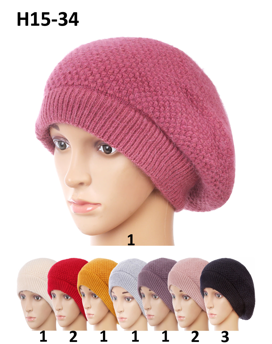 H15-34 - One Dozen Beret Hats