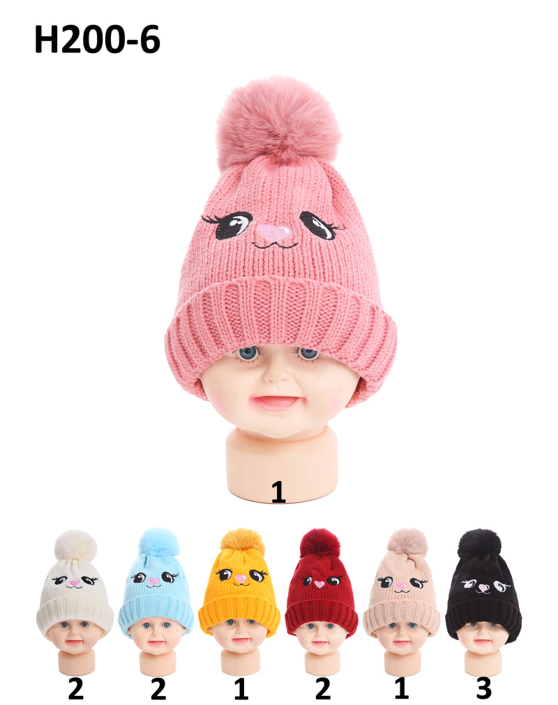 H200-6 - One Dozen Kids Soft Warm Beanies Hat