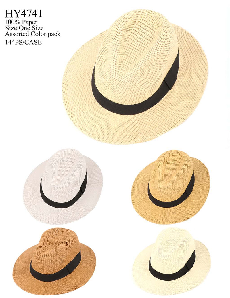 HY4741 - One Dozen straw panama Hats