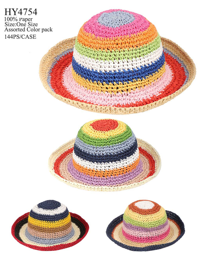 HY4754 - One Dozen straw floppy Hats