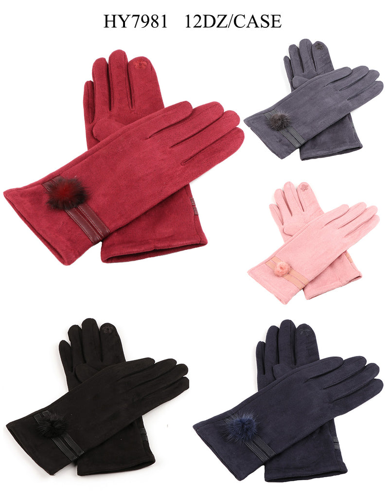 HY7981 - One Dozen Ladies Fleece Texting Gloves