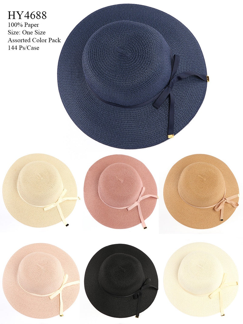 HY4688 - One Dozen straw floppy Hats