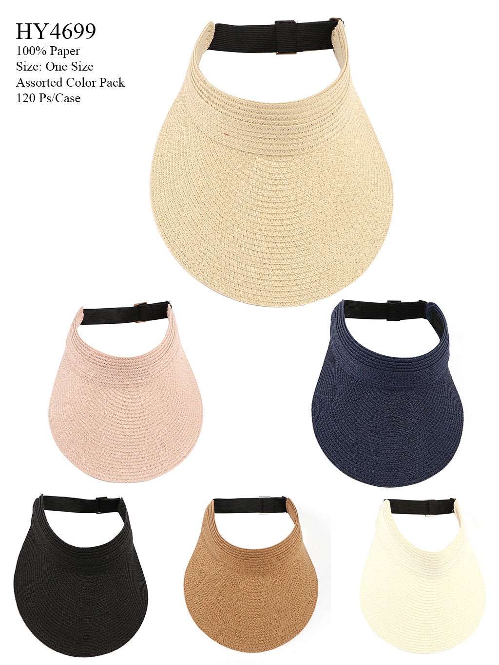 Hy4699 - One Dozen straw visor hats