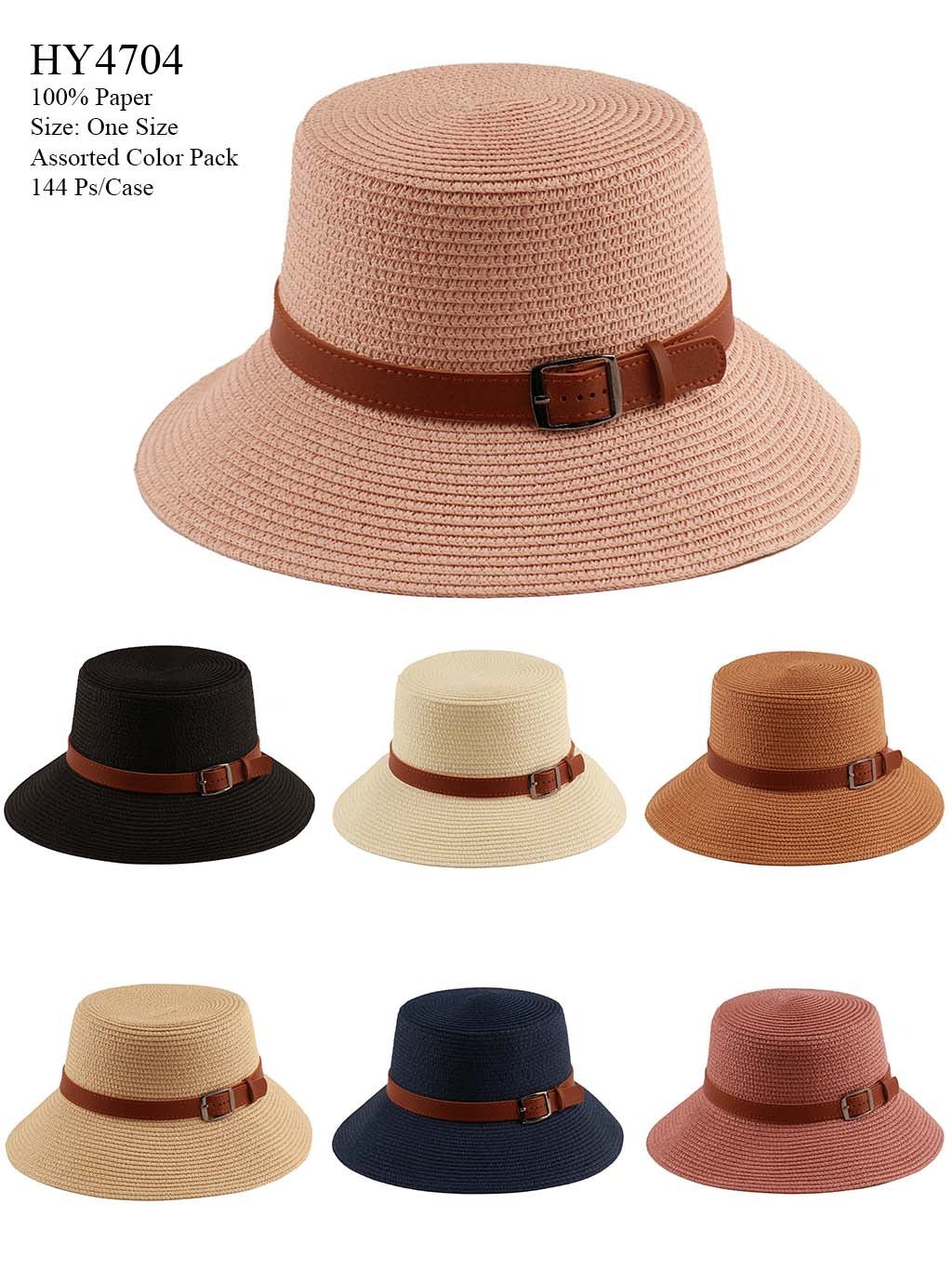 Hy4704 - One Dozen straw floppy Hats