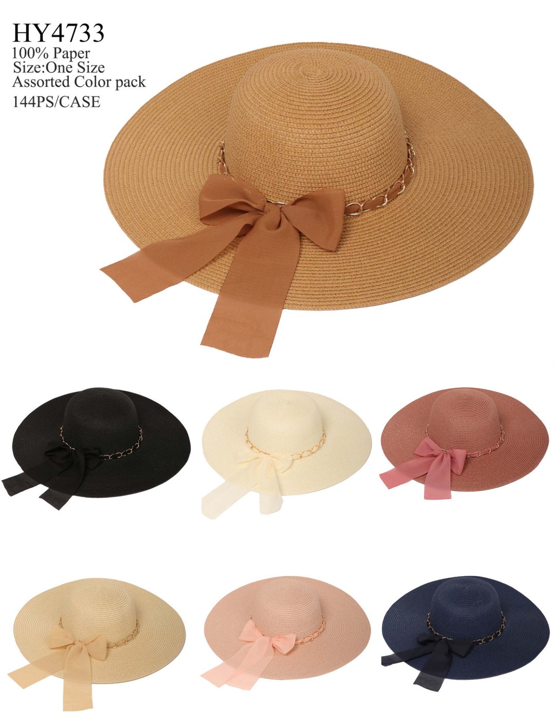 Hy4733 - One Dozen straw floppy Hats