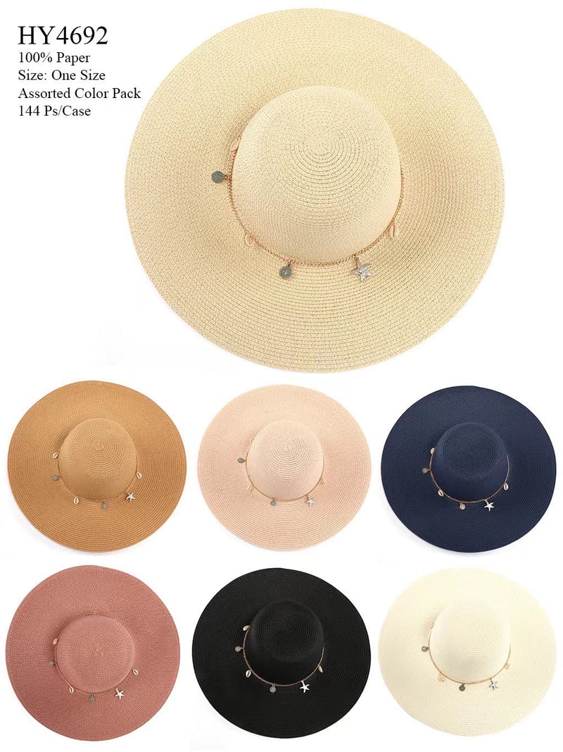 HY4692 - One Dozen straw floppy Hats