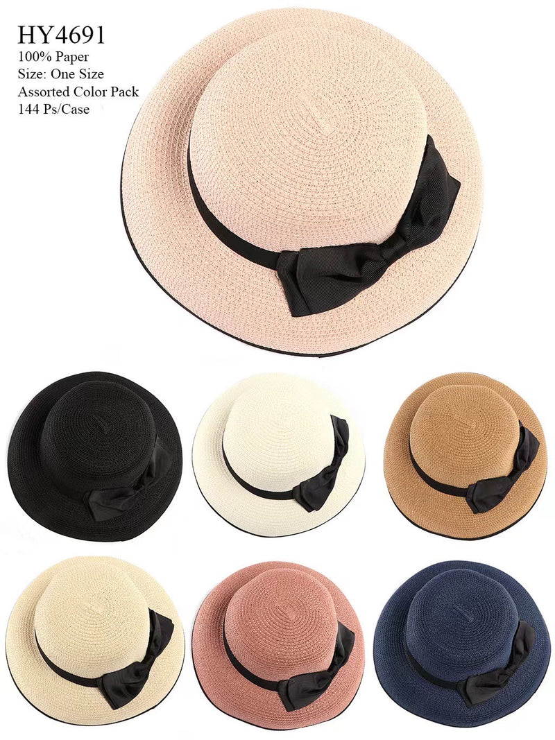 HY4691 - One Dozen straw floppy Hats