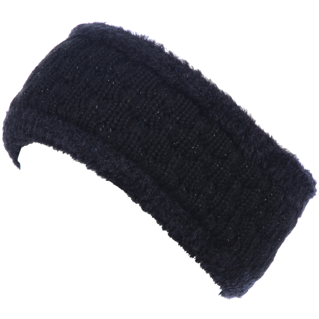 JB504 - One Dozen  Solid Warm Fleece Lined Knit Headband
