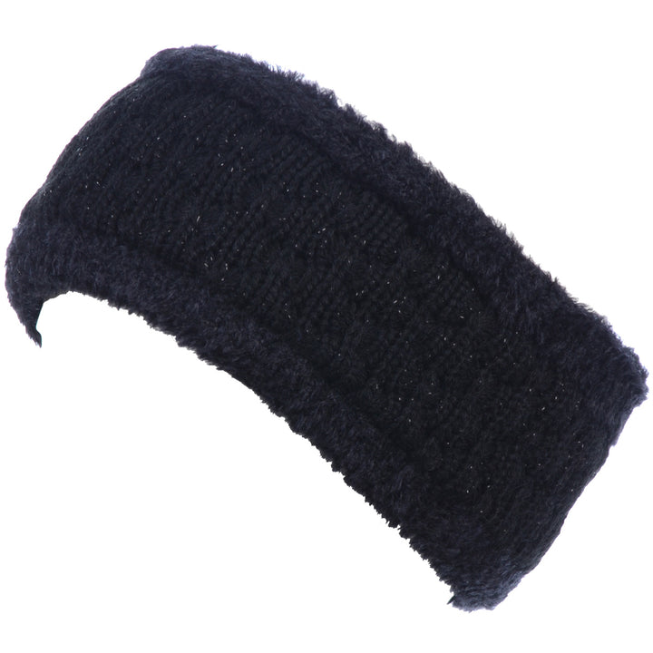 JB504 - One Dozen  Solid Warm Fleece Lined Knit Headband