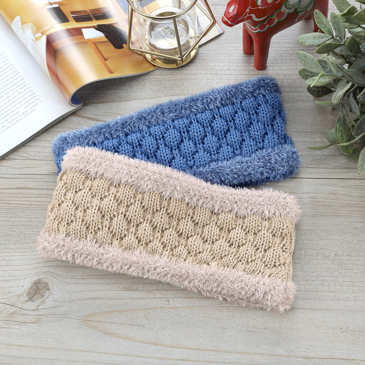 JB504 - One Dozen  Solid Warm Fleece Lined Knit Headband