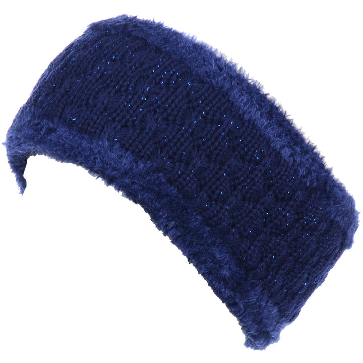 JB504 - One Dozen  Solid Warm Fleece Lined Knit Headband