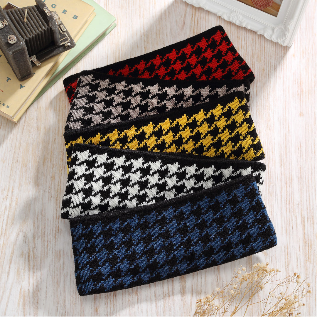 JB522 - One Dozen Headband w/ Hounds Tooth Accents