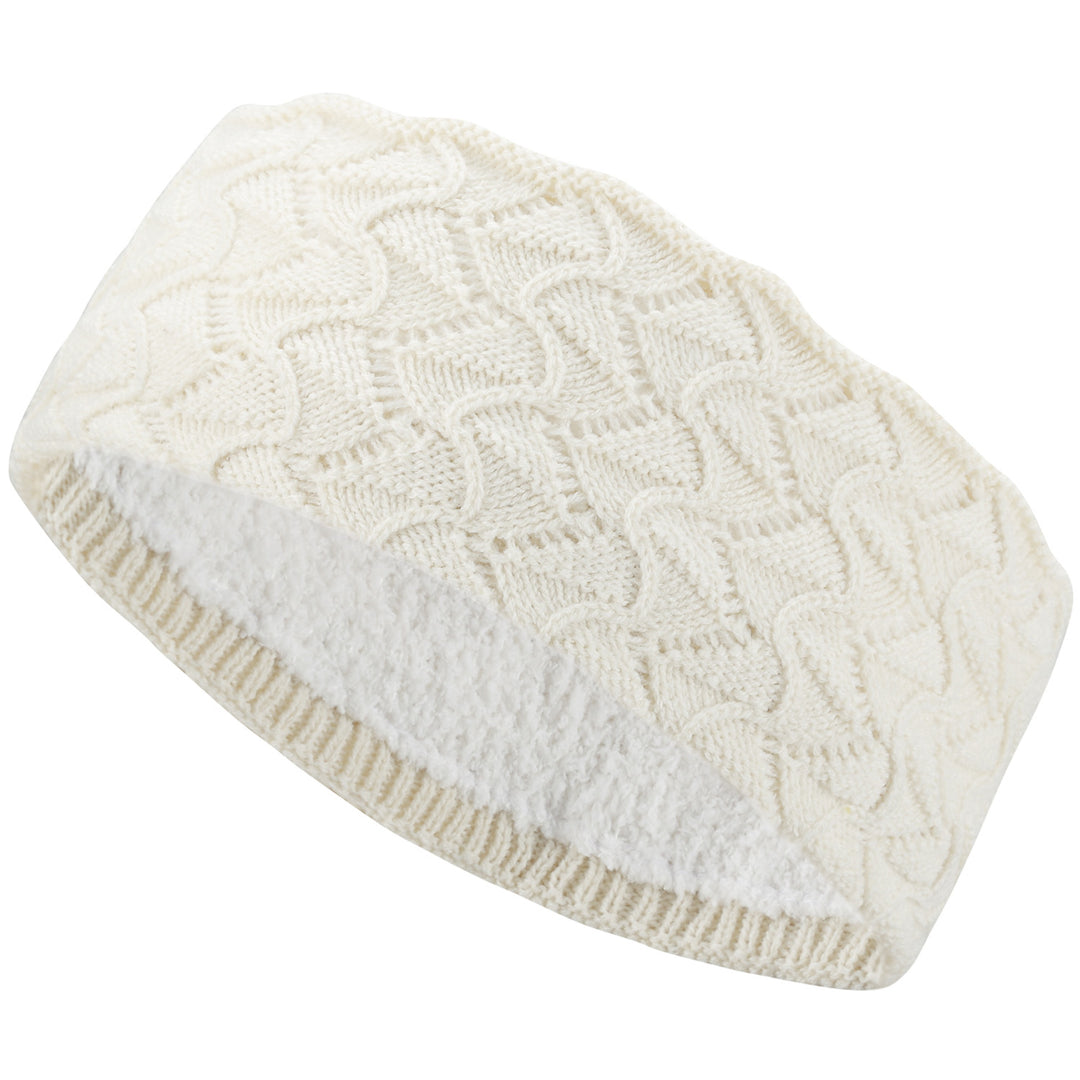 JB623 - One Dozen Knitted Fuzzy Lined Ear Warmer Headband