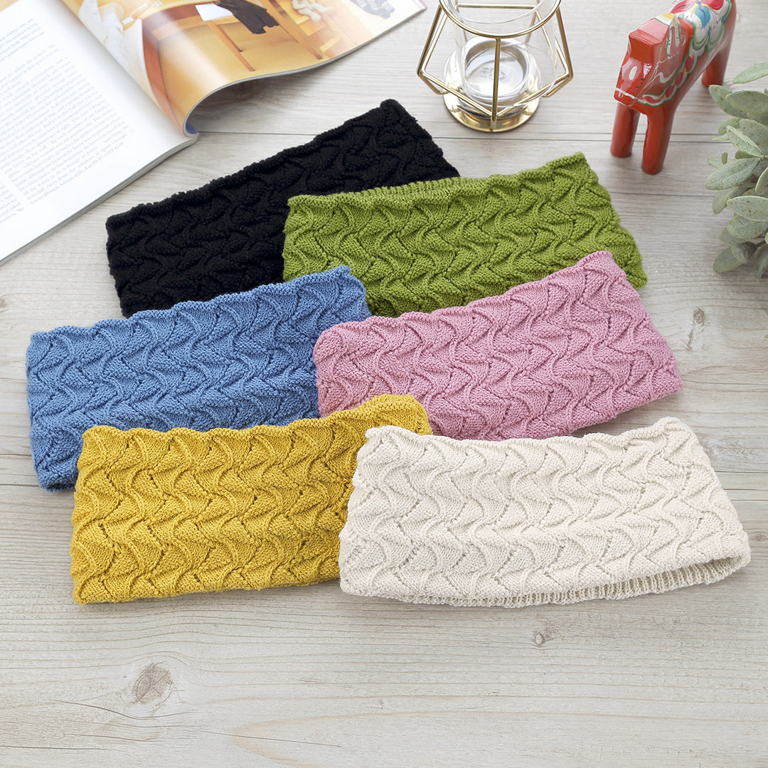 JB623 - One Dozen Knitted Fuzzy Lined Ear Warmer Headband
