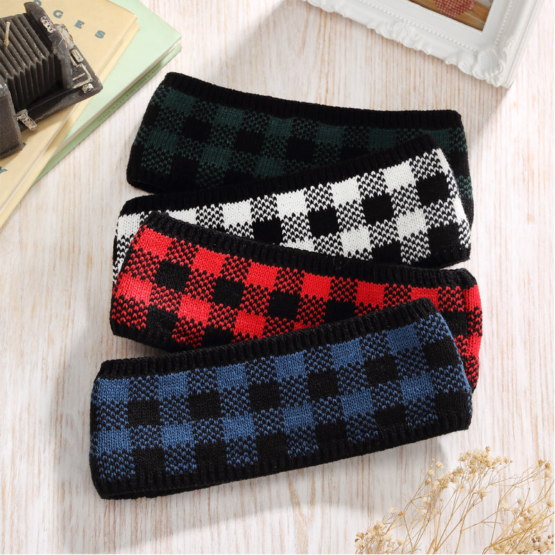 JB625 - One Dozen Headband w/ Buffalo Plaid Accents