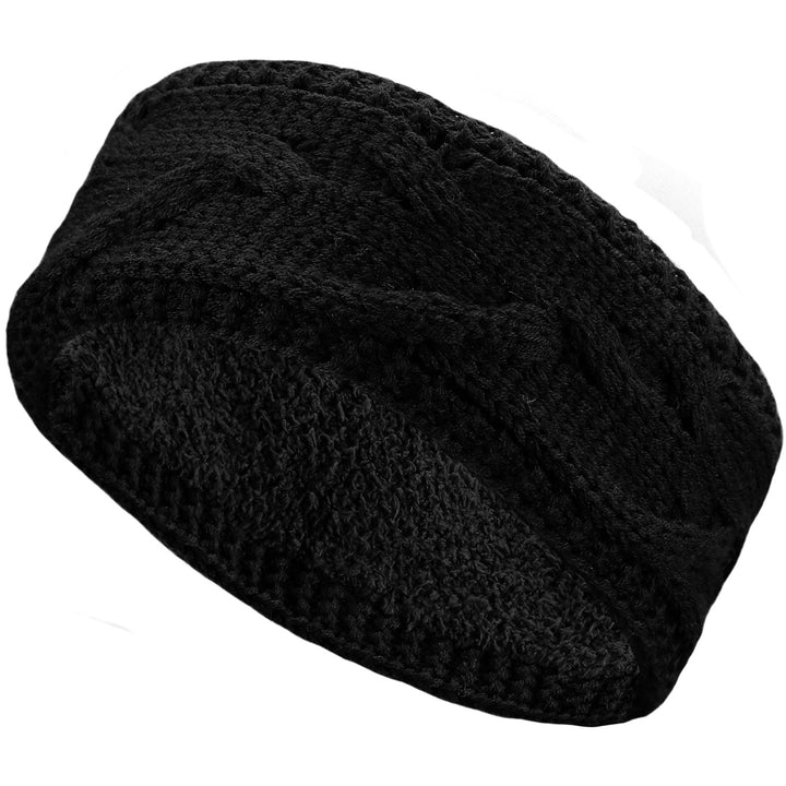JB707 - One Dozen Cable Knit Fuzzy Lined Ear Warmer Headband